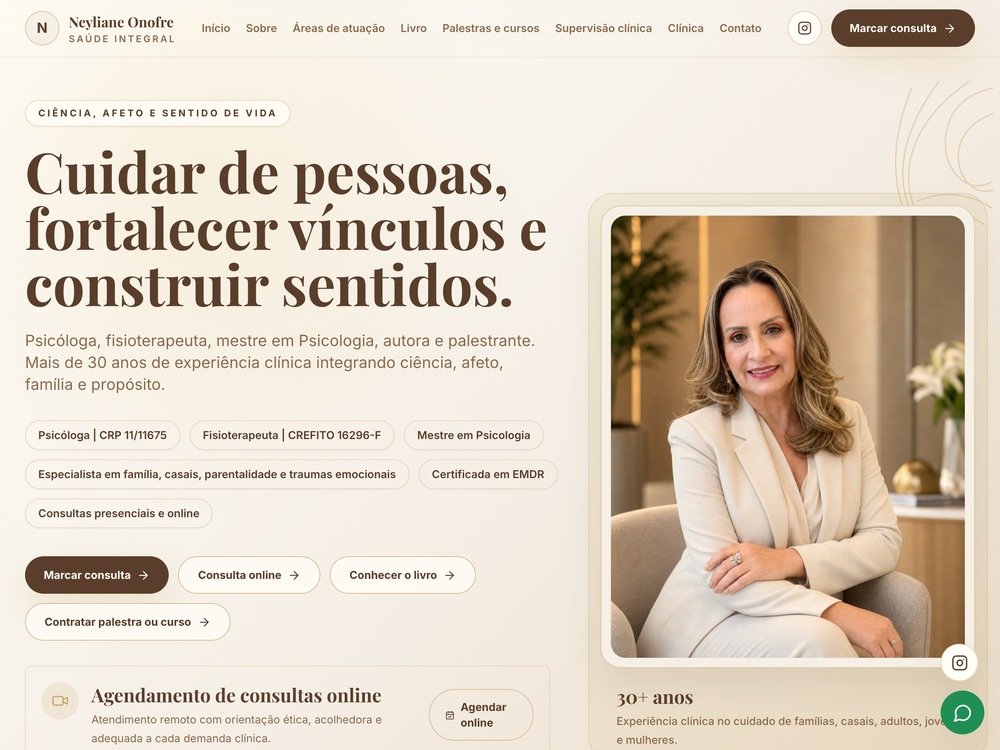 Site de profissional de saúde feito no workshop